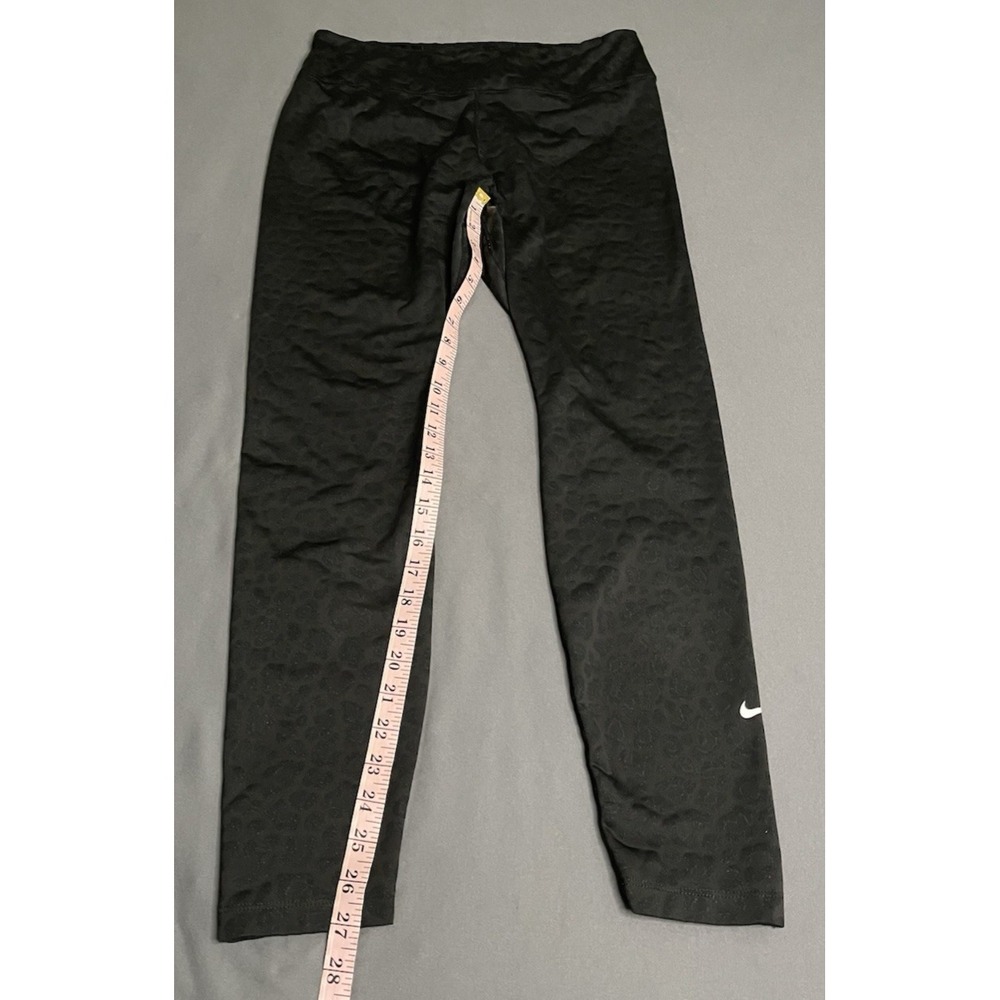 Nike Leggings Womens Large Black Glitter Animal Print High Rise Leopard Print - Picture 12 of 13